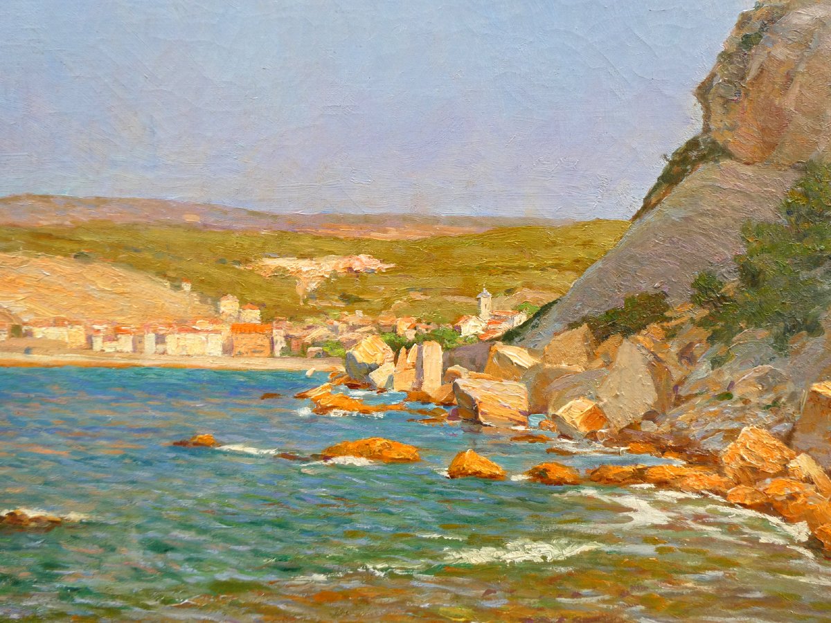 Edouard Crémieux (1856-1944) Sous le Chateau de Cassis-photo-2