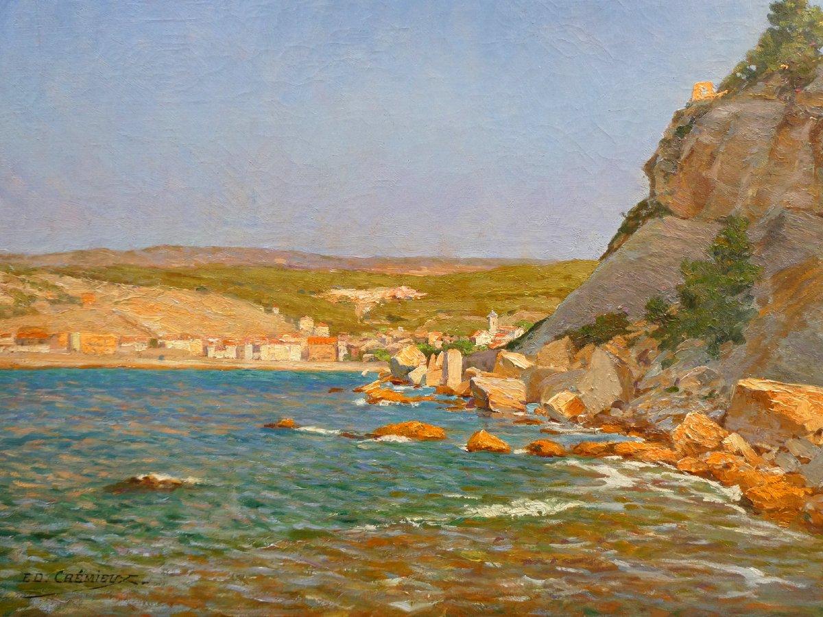 Edouard Crémieux (1856-1944) Sous le Chateau de Cassis-photo-5