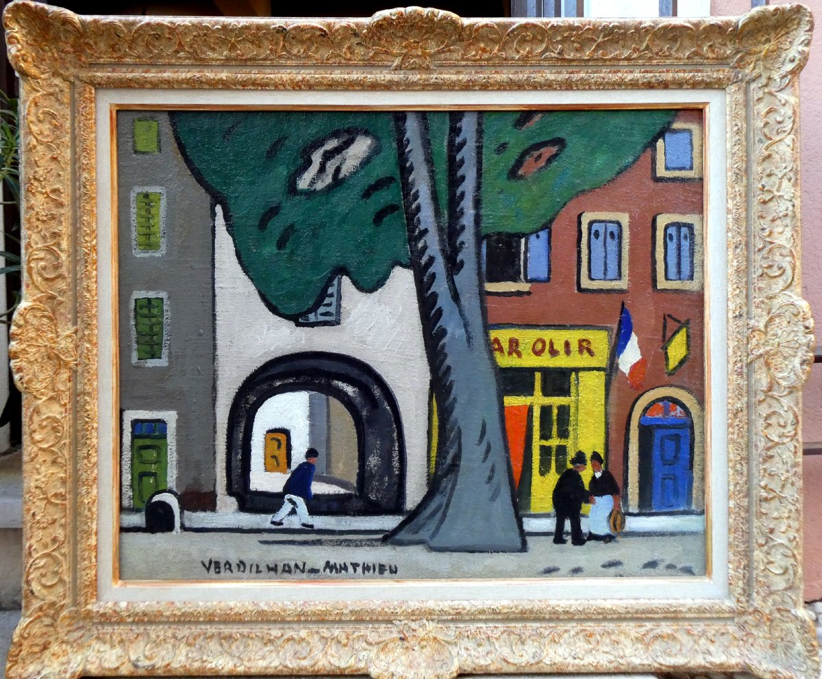 Louis Mathieu Verdilhan (1875-1928) Place de village animée-photo-6