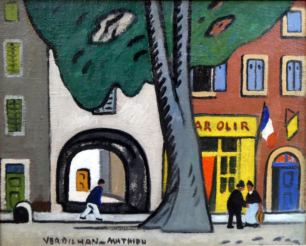 Louis Mathieu Verdilhan (1875-1928) Place de village animée