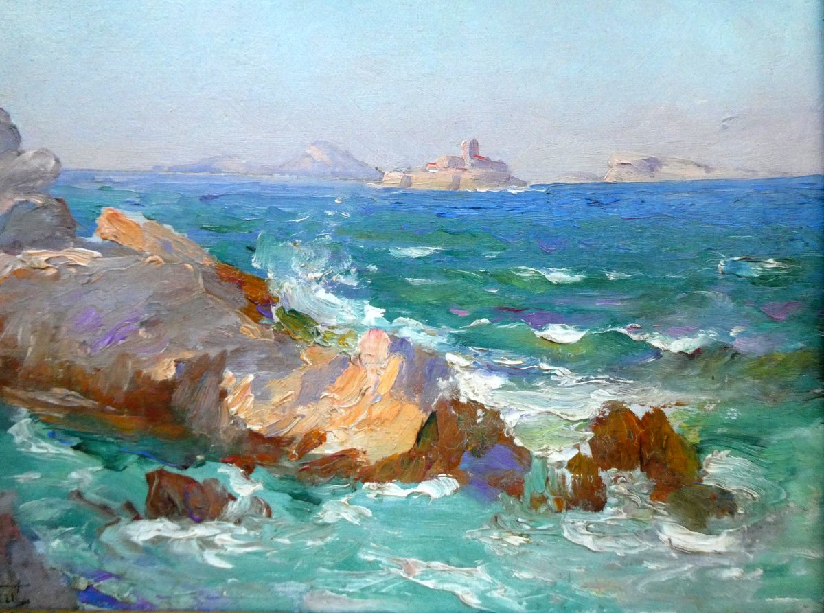 Jules Brunetaut (1871–1957) Seaside In Marseille-photo-1