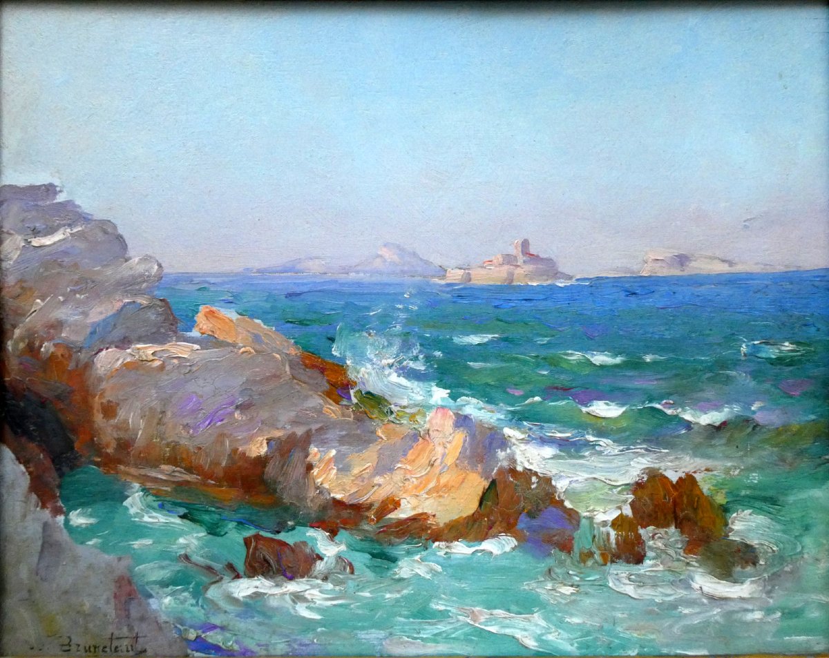 Jules Brunetaut (1871–1957) Seaside In Marseille-photo-7