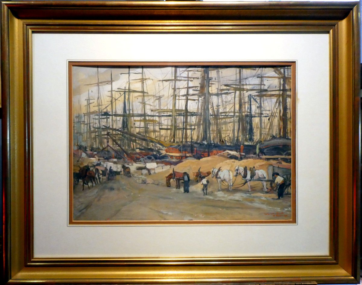August Eduard Wenzel (1895-1971) Travaux sur le Vieux Port de Marseille-photo-2