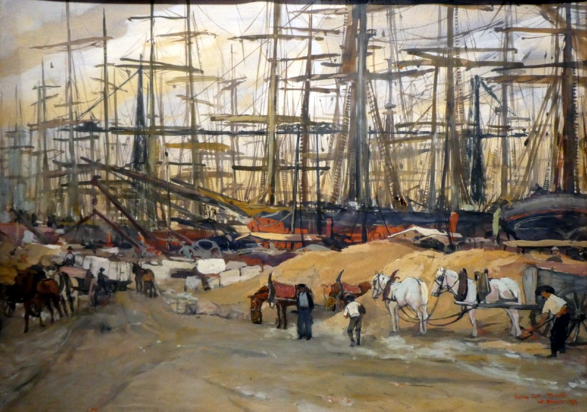 August Eduard Wenzel (1895-1971) Travaux sur le Vieux Port de Marseille