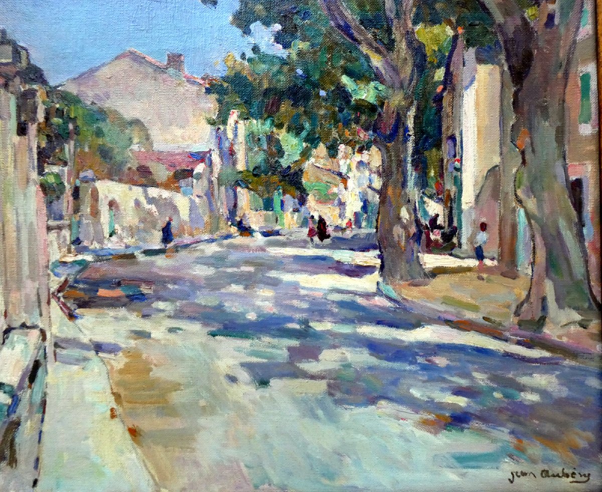 Jean Aubery (1880-1952) rue provençale ensoleillée