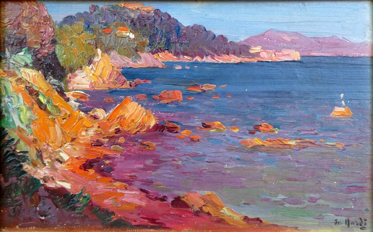 François Nardi (1861–1936) Toulon, Seaside At Cap Brun-photo-3