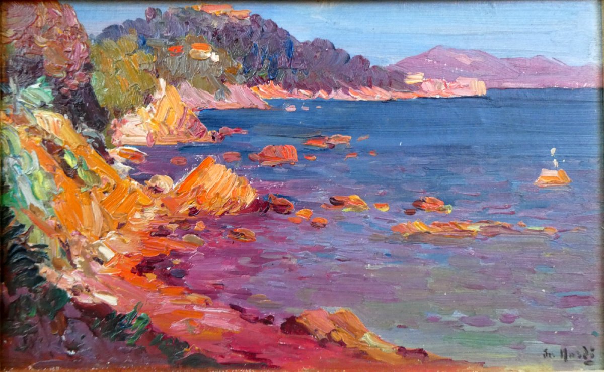 François Nardi (1861–1936) Toulon, Seaside At Cap Brun-photo-1