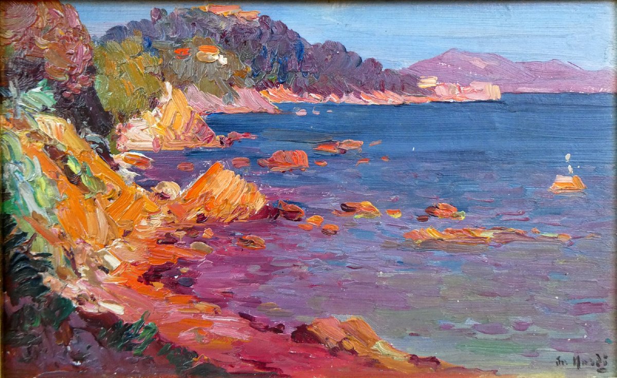 François Nardi (1861–1936) Toulon, Seaside At Cap Brun
