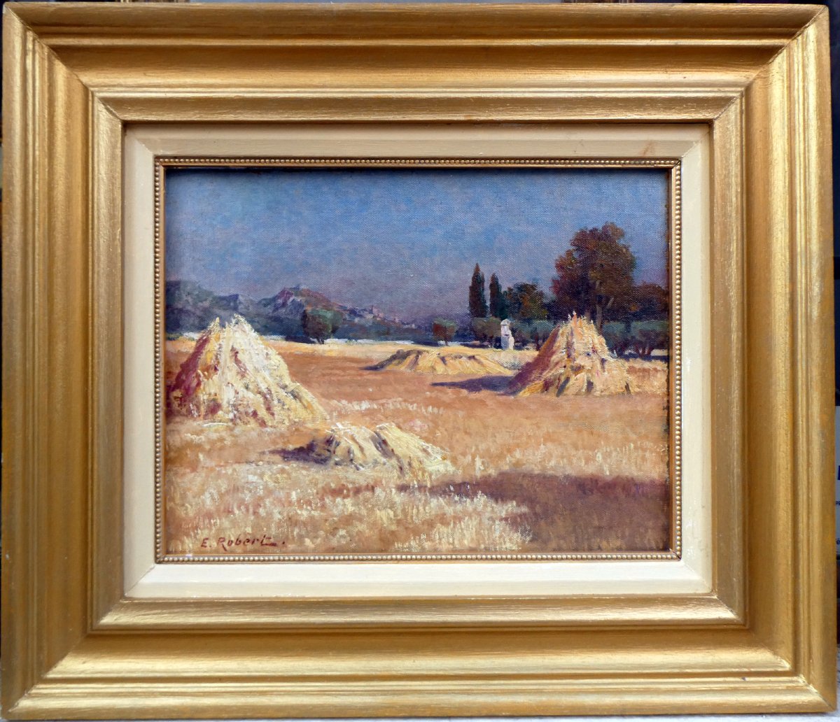 Etienne Robert (1875–1959), Landscape With Haystacks -photo-2