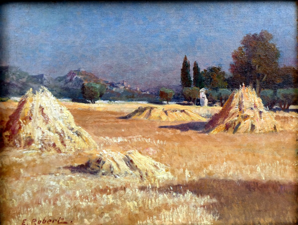 Etienne Robert (1875–1959), Landscape With Haystacks -photo-3