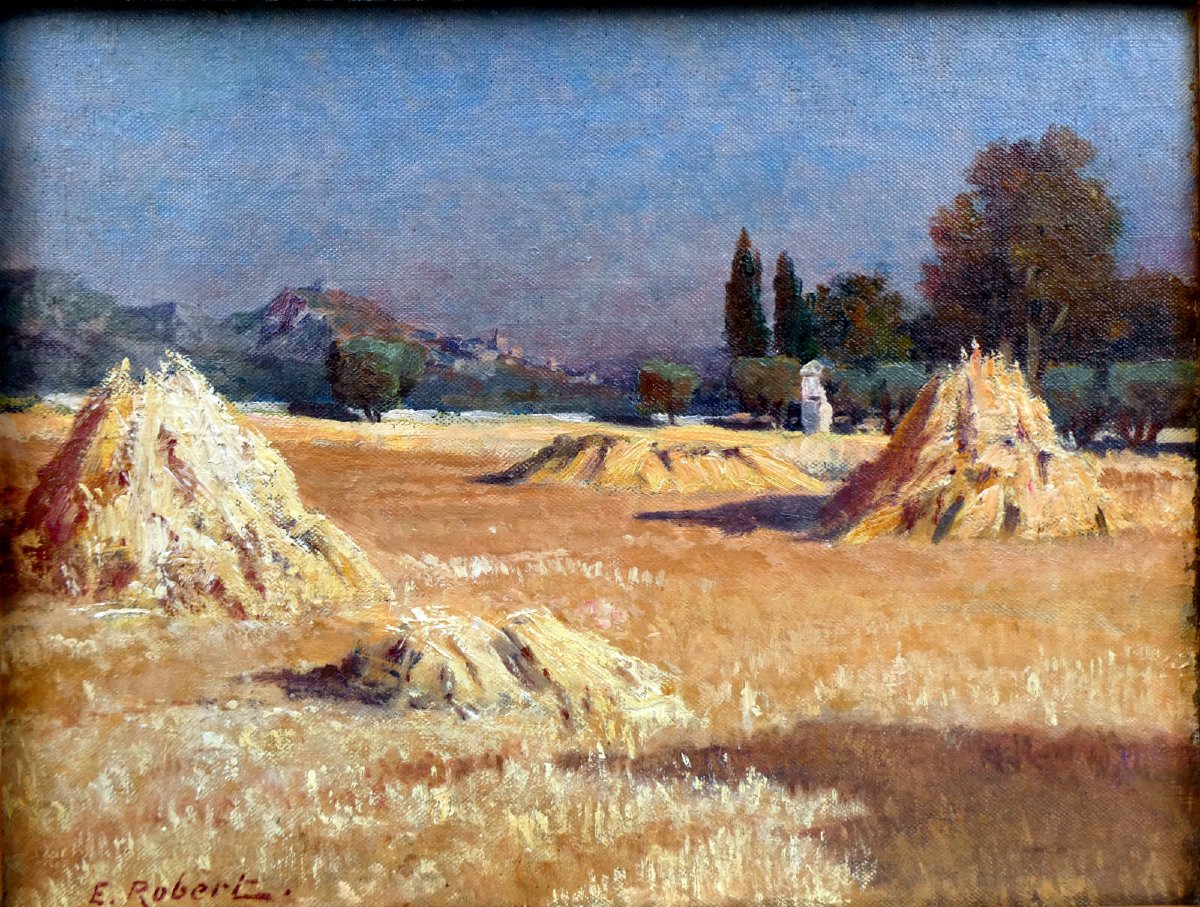 Etienne Robert (1875–1959), Landscape With Haystacks -photo-4