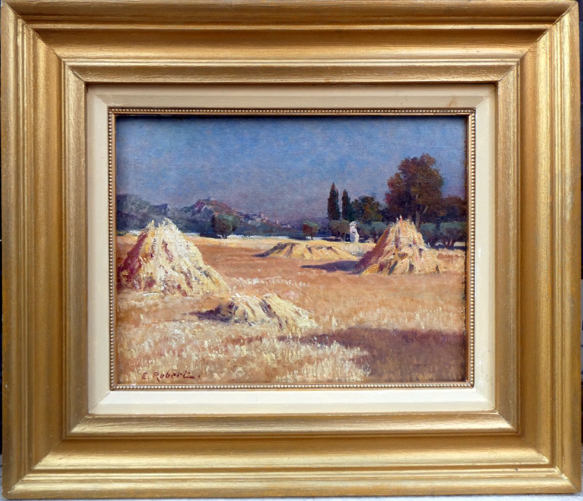 Etienne Robert (1875–1959), Landscape With Haystacks -photo-5