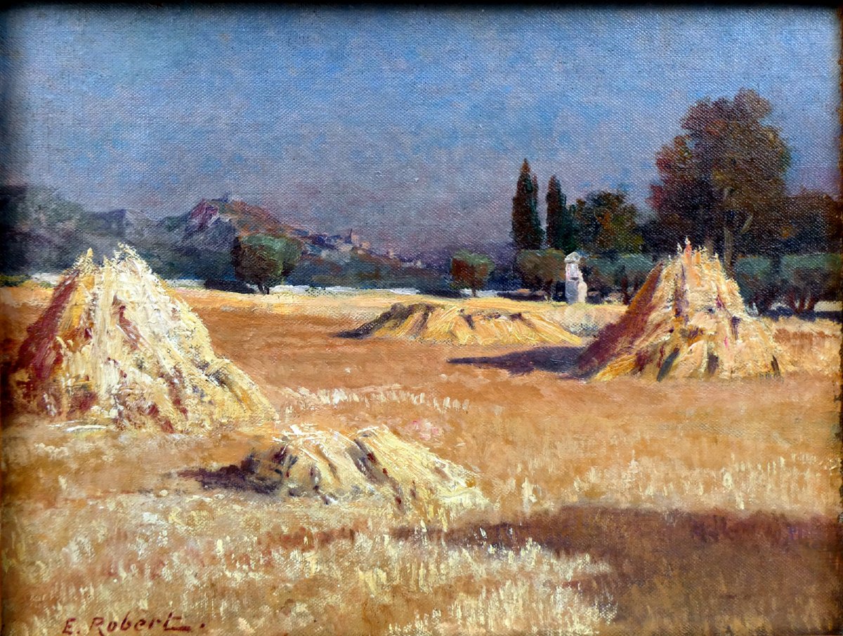 Etienne Robert (1875–1959), Landscape With Haystacks 