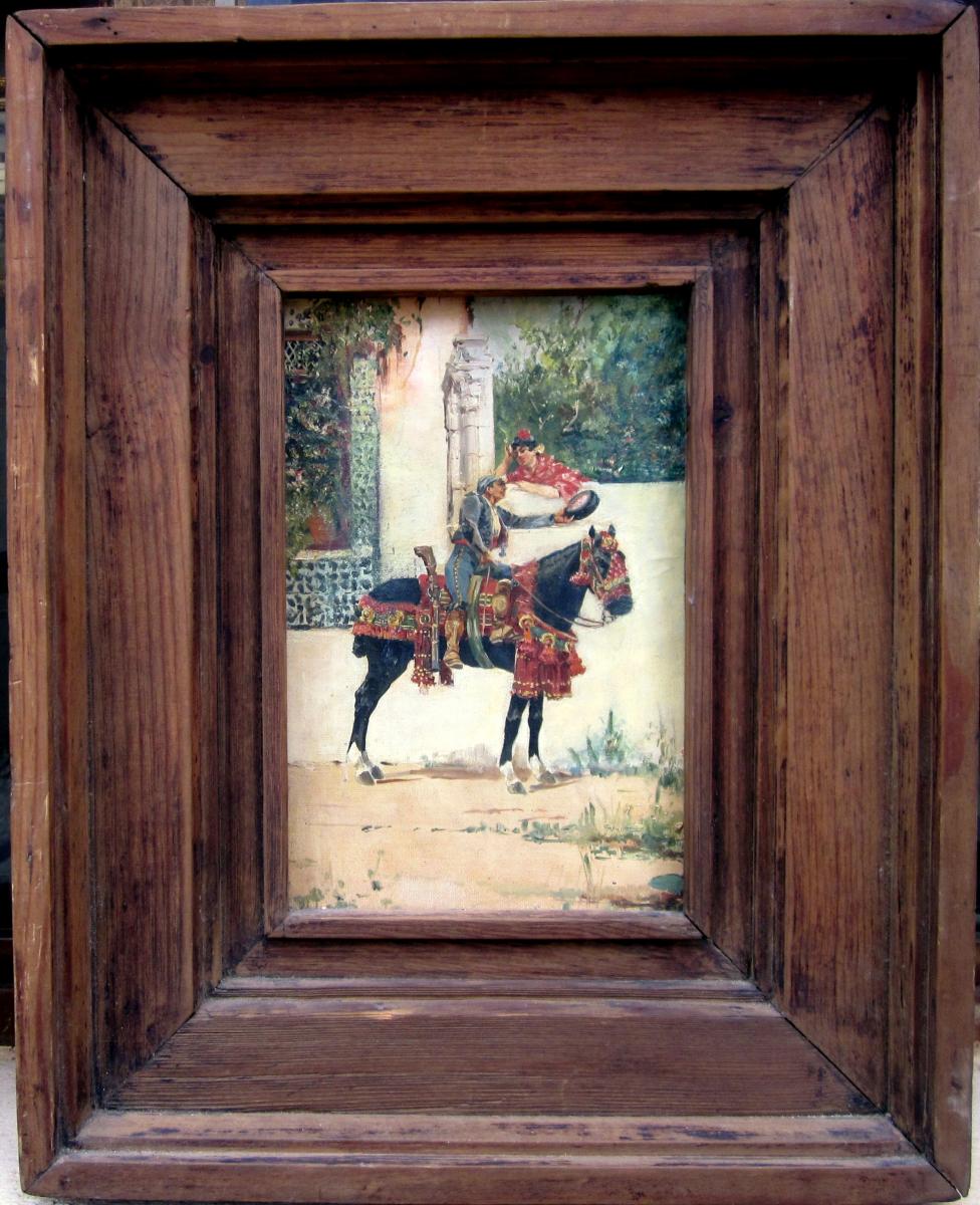 Ecole Fin XIXe Scène Romantique Espagnole