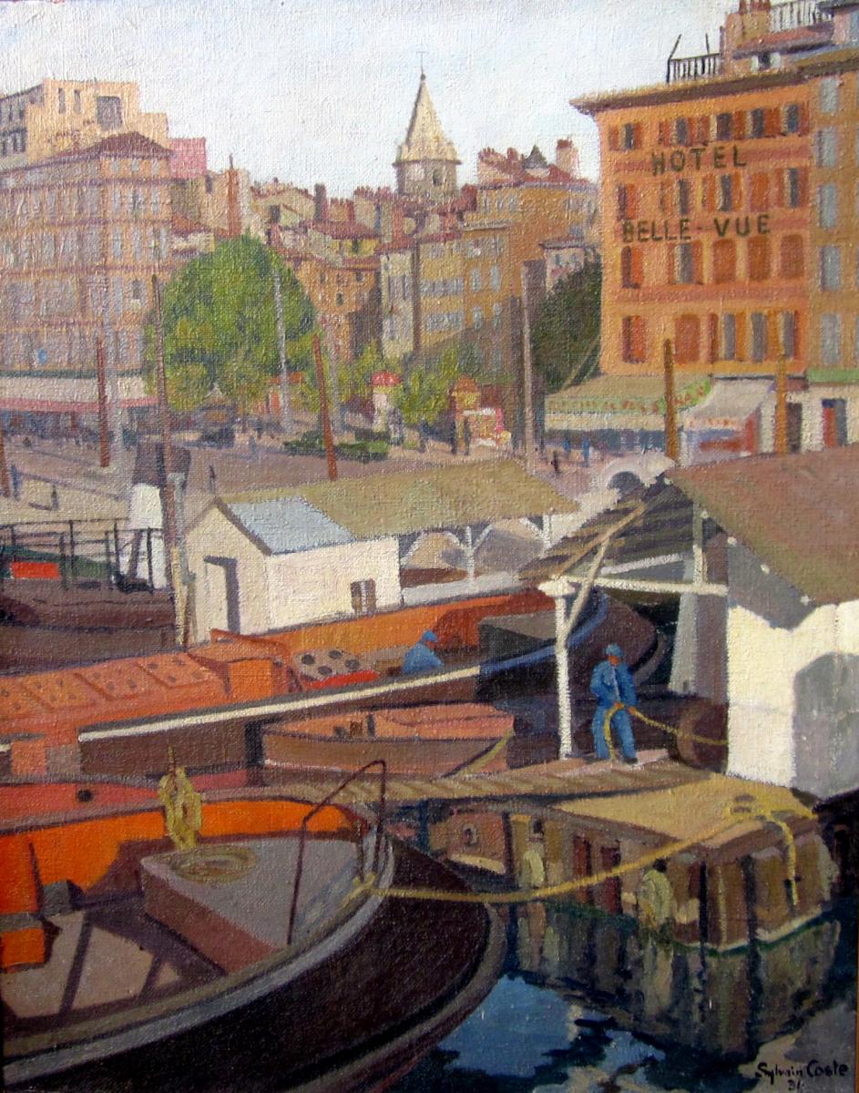 Sylvain Coste (early 20th Century) Marseille, Place Victor Gélu And Hotel Belle Vue In 1934