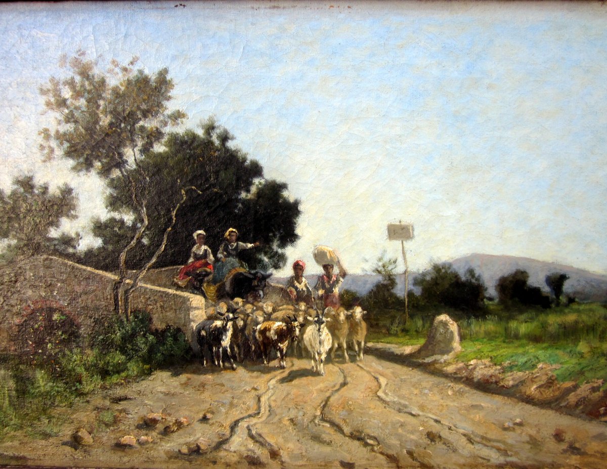 Emile Bouisson (1830-?) Departure In Transhumance-photo-4