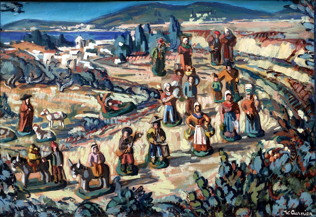 Vénance Curnier (1885-1971) Landscape With Santons