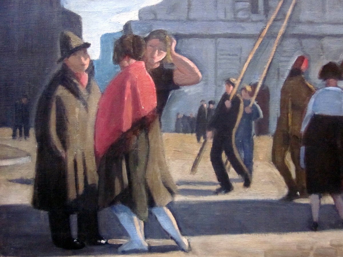 Etienne Bouchaud (1898-1989) Personnages Devant l'Eglise Des Augustins Sur Le Port De Marseille-photo-4