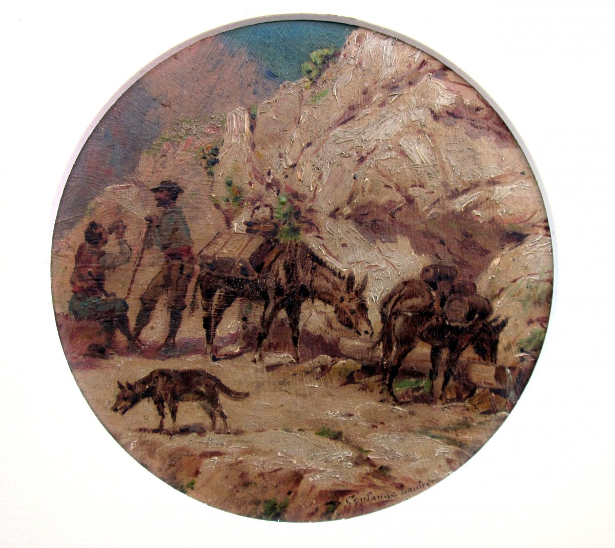 Jules Coulange Lautrec (1861-1950) Pair Of Rural Scenes - Muleteers-photo-3