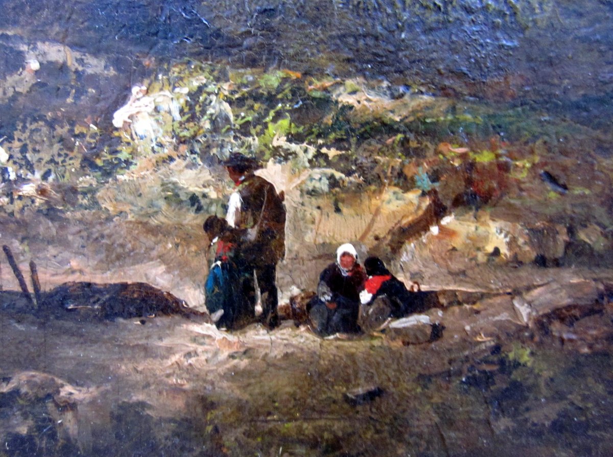 Paul Camoin (1816-1889) Peasants' Stop At Dusk-photo-1