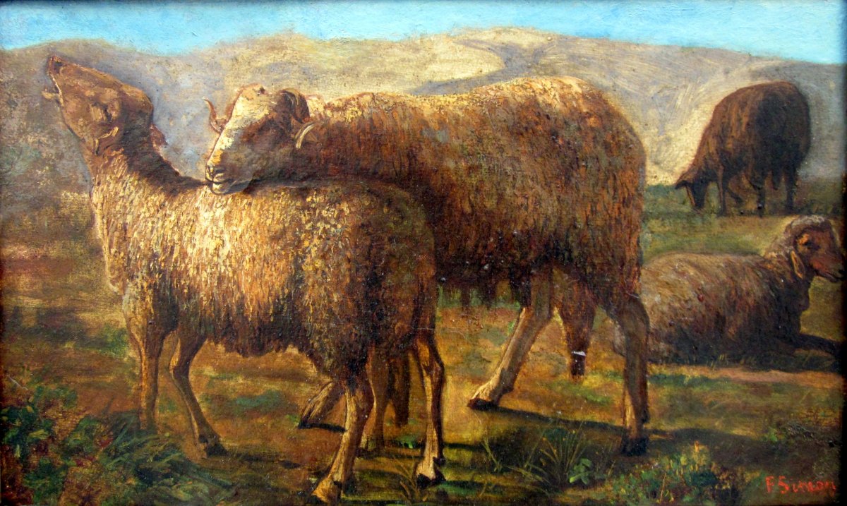 François Simon (1818-1896) Les Moutons-photo-4