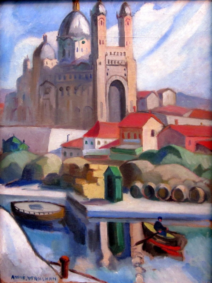 André Verdilhan (1881-1963) Cathédrale De La Major Dans Le Quartier de  La Joliette à Marseille-photo-1