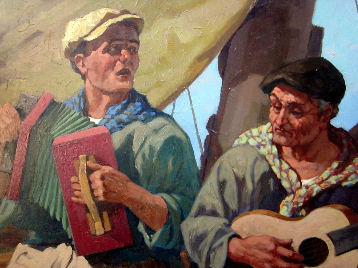 Giulio Vittini (1888-1968) The Musicians Sailors-photo-2