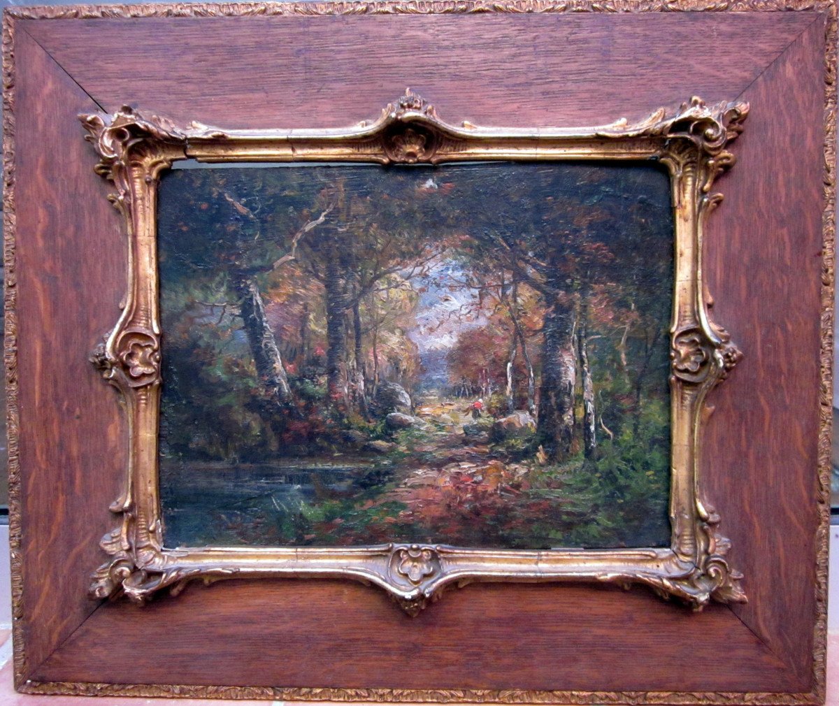 Charles Dehoy (1872-1940) Paysage à la rivière et au Sous Bois-photo-2