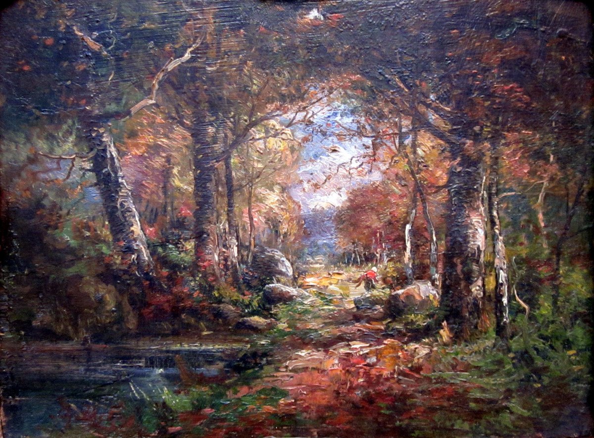 Charles Dehoy (1872-1940) Landscape With The River And The Undergrowth