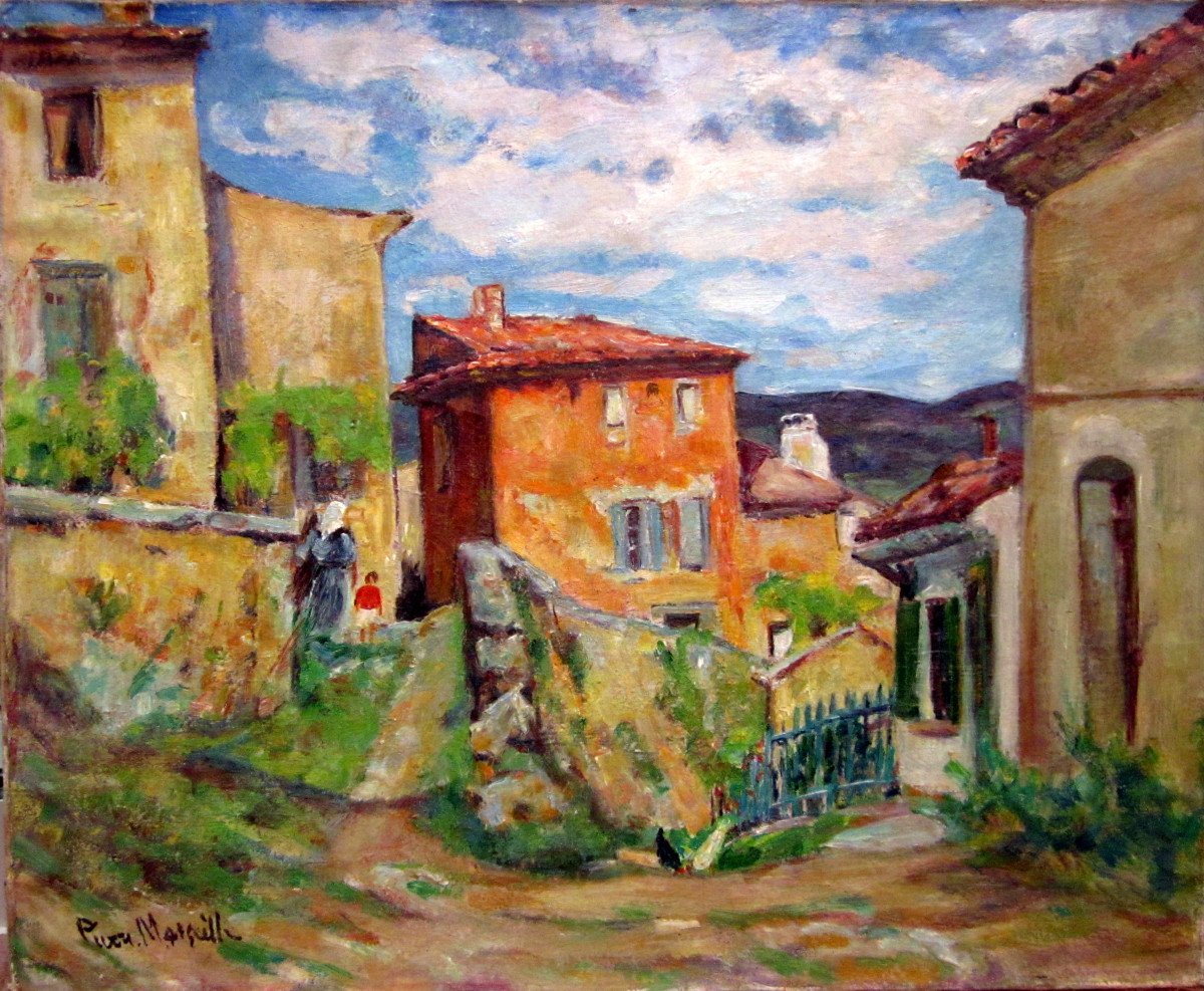 Pierre Marseille (1896-1980) Hameau En Haute Provence-photo-2