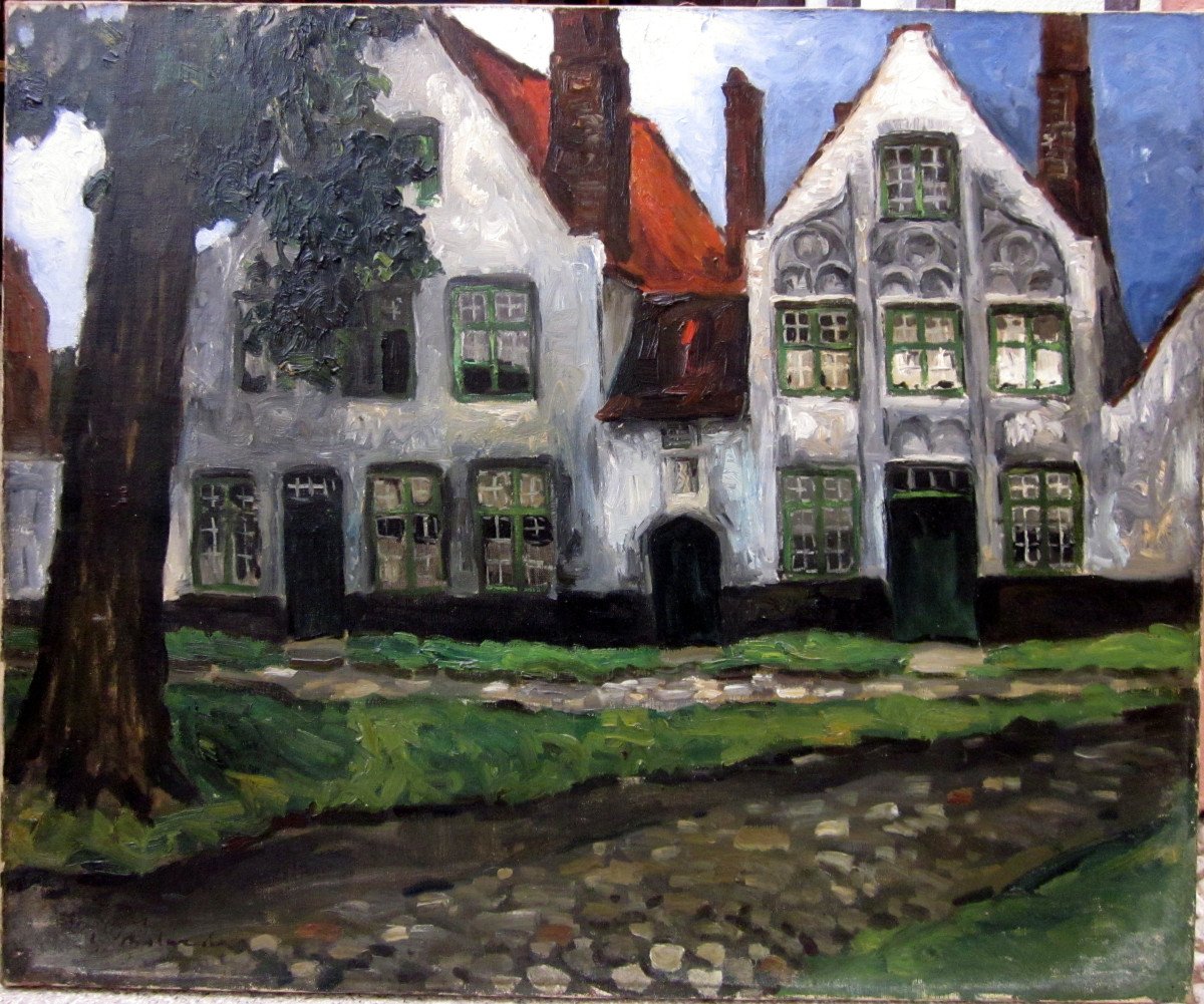 Gaston Balande (1880-1971) The Beguinage Of Bruges - De Wijngaard
