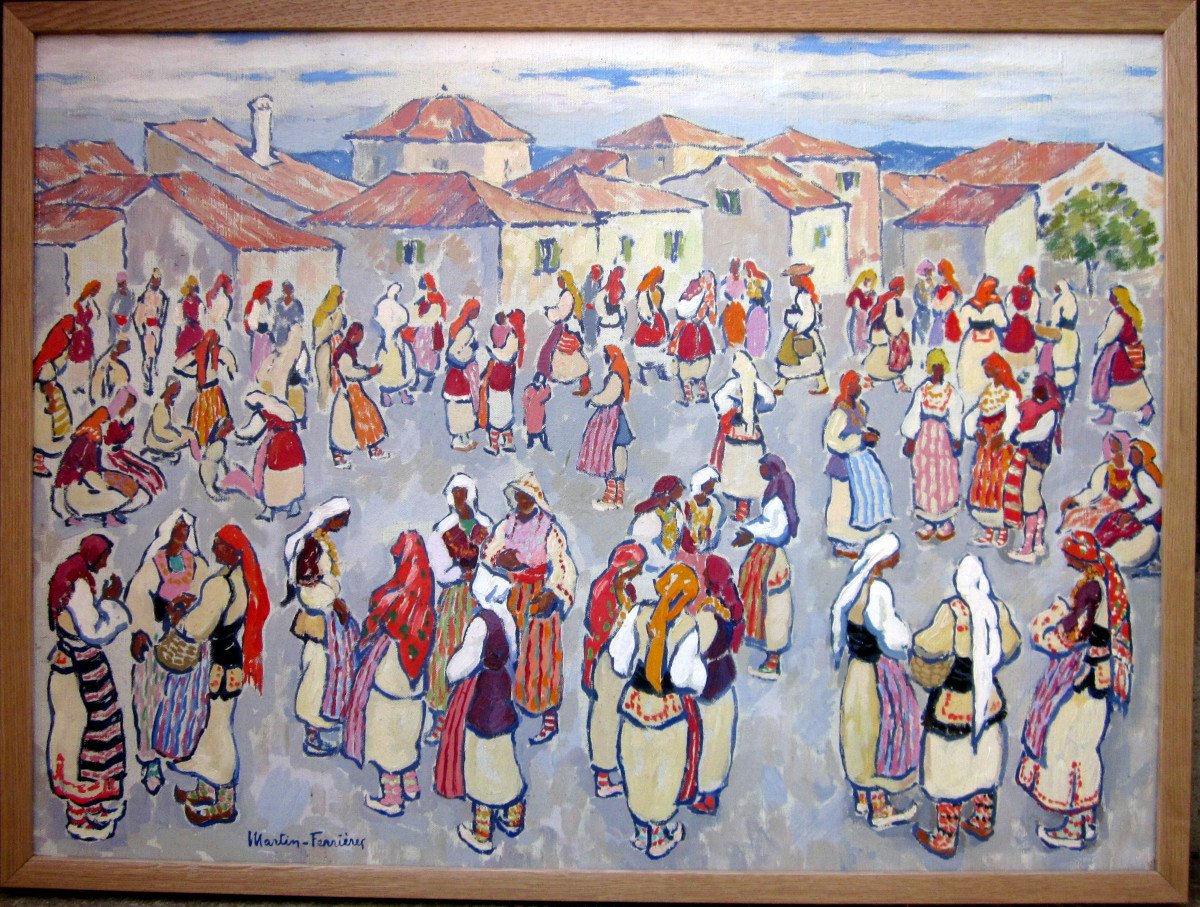 Jacques Martin Ferrières (1893-1972) Meeting Of Women In Yugoslavia In 1938