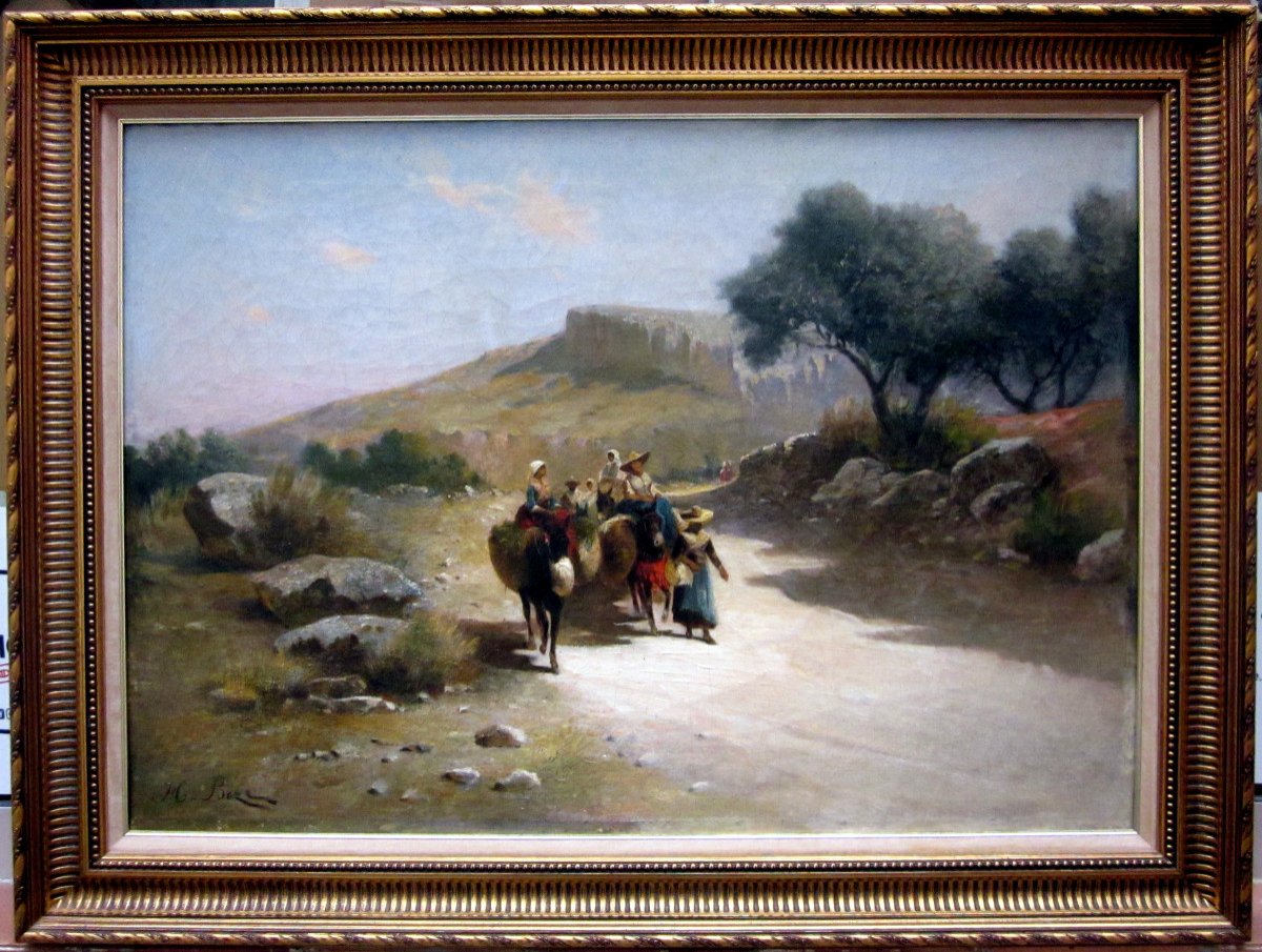 Honoré Boze (1830-1909) Return From Picking Lavender In Haute Provence-photo-3