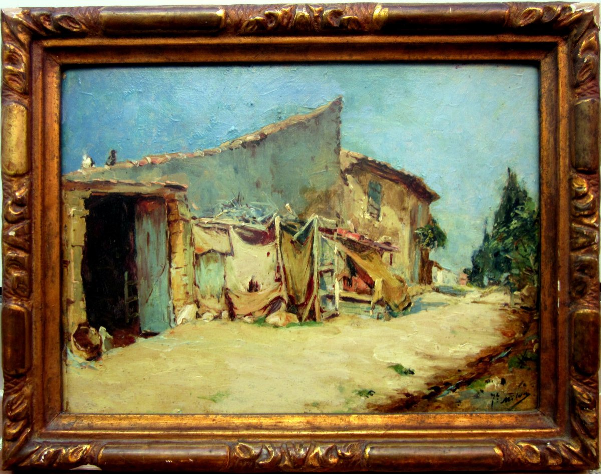 Joseph Milon (1868-1947) Old Farm In Aix En Provence-photo-1