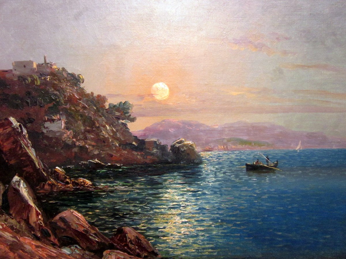 Louis Nattéro (1870-1915) Twilight On The Var Coast - Surroundings Of Toulon-photo-3