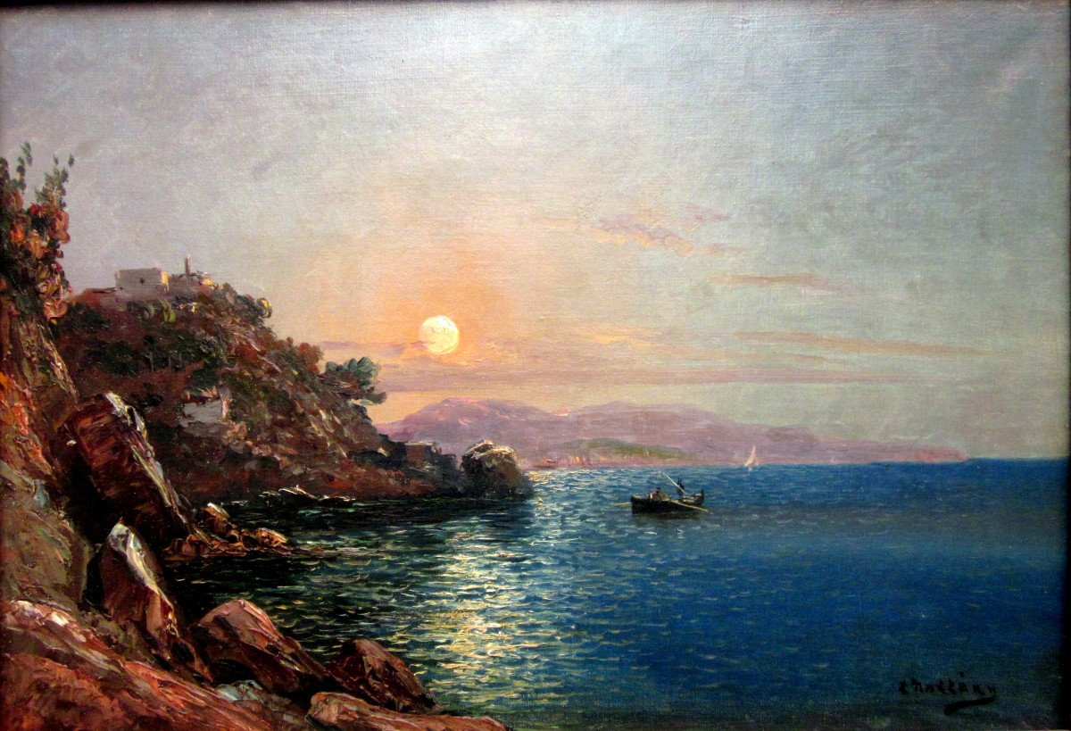 Louis Nattéro (1870-1915) Twilight On The Var Coast - Surroundings Of Toulon