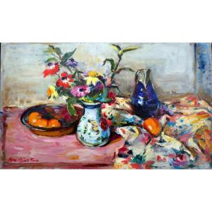 Max Agostini (1914-1997) Still Life With Apricots And Anemones