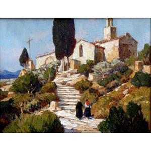 Gustave Vidal (1895-1966) Corsican Women Going Towards The Chapel