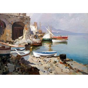 Enrico Bianchini (1903-1971) Seaside Around Naples