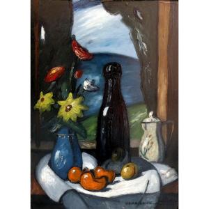 Louis Mathieu Verdilhan (1875-1928)  Nature Morte Aux Fleurs Et Aux Fruits 