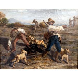 Marius Guindon (1831-1918) Partie De Chasse