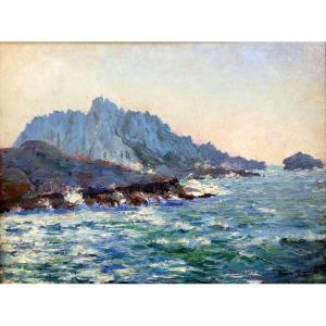 Paul Alphonse Marsac (1865-1926) Le Cap Croisette Et l'Ile Maïre à Marseille