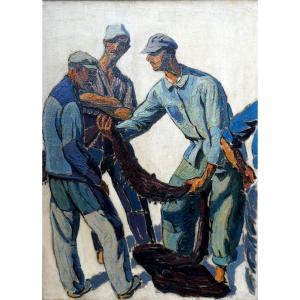 Jacques Martin Ferrières (1893-1972) Les Pêcheurs d'Anchois à Collioure