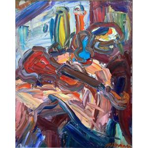 Antoine Ferrari (1910-1995) Nature morte aux vases et au violon