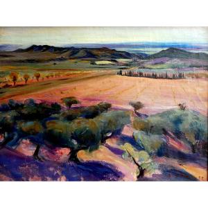 Antoine Serra (1908-1995) Oliviers dans les Alpilles
