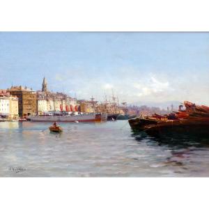 Louis Nattero (1870-1915)  Navires dans le Vieux Port