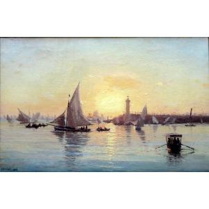 Christophe (1856-1916) Sunset On The Bosphorus In 1893