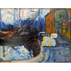 François Marius Berthet (1885–1941) In The Carénage Basin – Old Port Of Marseille