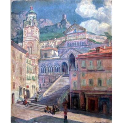 Jean Julien (1888-1974) La Cathédrale d'Amalfi en Italie