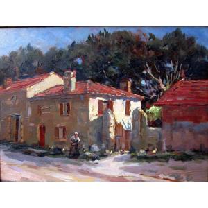 Fernand Salkin (1862-1937) Old Farm La Gavotte District In Marseille